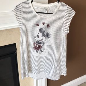 EUC Disney women’s mickey striped shirt sz Xs